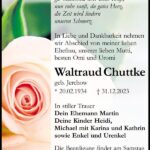 Traueranzeige Waltraud Chuttke, geb. Jerchow