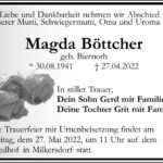Traueranzeige Magda Böttcher, geb. Biernoth