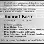 Traueranzeige Konrad Käso