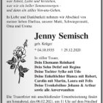 Traueranzeige Jenny Semisch, geb. Krüger
