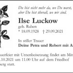 Traueranzeige Ilse Luckow, geb. Ruben