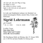 Traueranzeige Sigrid Lohrmann, geb. Knöpfel