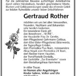 Danksagung Gertraud Rother