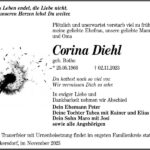 Traueranzeige Corina Diehl, geb. Bothe