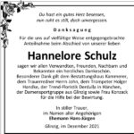 Danksagung Hannelore Schulz