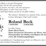 Traueranzeige Roland Beck