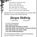 Traueranzeige Jürgen Hellwig