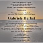 Danksagung Gabriele Herbst