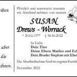 Traueranzeige Susan Drews-Worrack