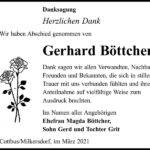 Danksagung Gerhard Böttcher