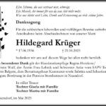 Danksagung Hildegard Krüger