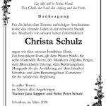 Danksagung Christa Schulz