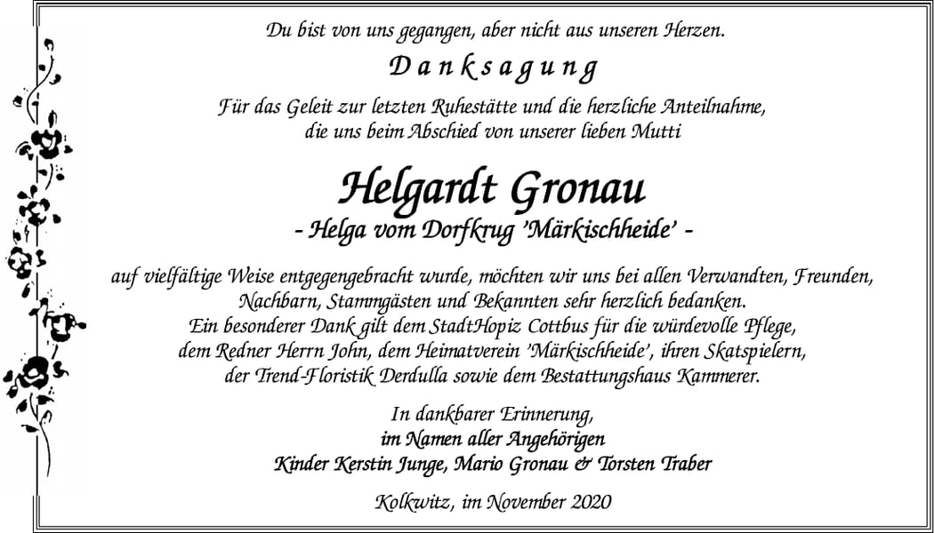 Danksagung Helgardt Gronau