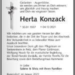 Danksagung Herta Konzack
