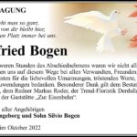 Danksagung Wilfried Bogen