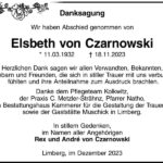 Danksagung Elsbeth von Czarnowski