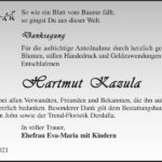 Danksagung Hartmut Kazula