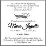 Traueranzeige Mario Jagiella