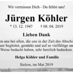 Danksagung Jürgen Köhler