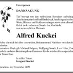 Danksagung Alfred Kuckei