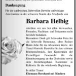 Danksagung Barbara Helbig