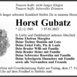 Traueranzeige Horst Gubatz