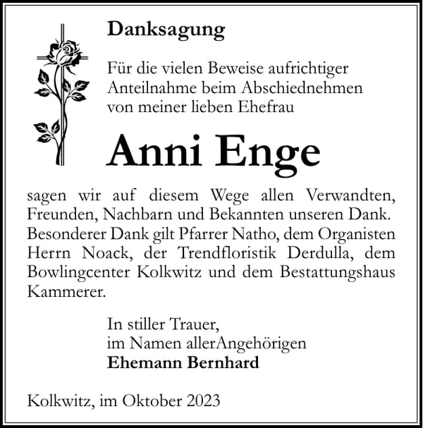 Danksagung Anni Enge