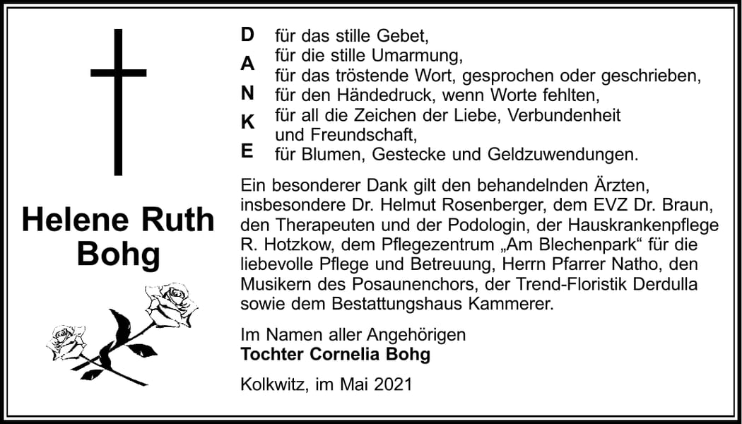 Danksagung Helene Ruth Bohg