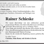 Danksagung Rainer Schieske