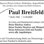 Traueranzeige Paul Breitfeld
