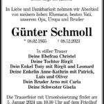 Traueranzeige Günter Schmoll