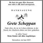 Danksagung Grete Scheppan
