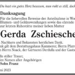 Danksagung Gerda Zschiesche