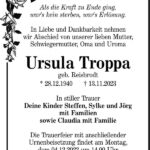 Traueranzeige Ursula Troppa, geb. Reisbrodt