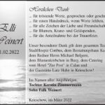 Danksagung Elli Weinert