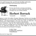 Danksagung Herbert Borrack