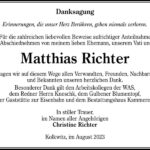 Danksagung Matthias Richter