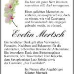 Danksagung Evelin Mertsch