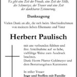 Danksagung Herbert Paulisch