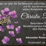 Danksagung Christa Rosin