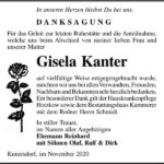 Danksagung Gisela Kanter