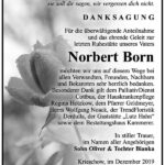 Danksagung Norbert Born