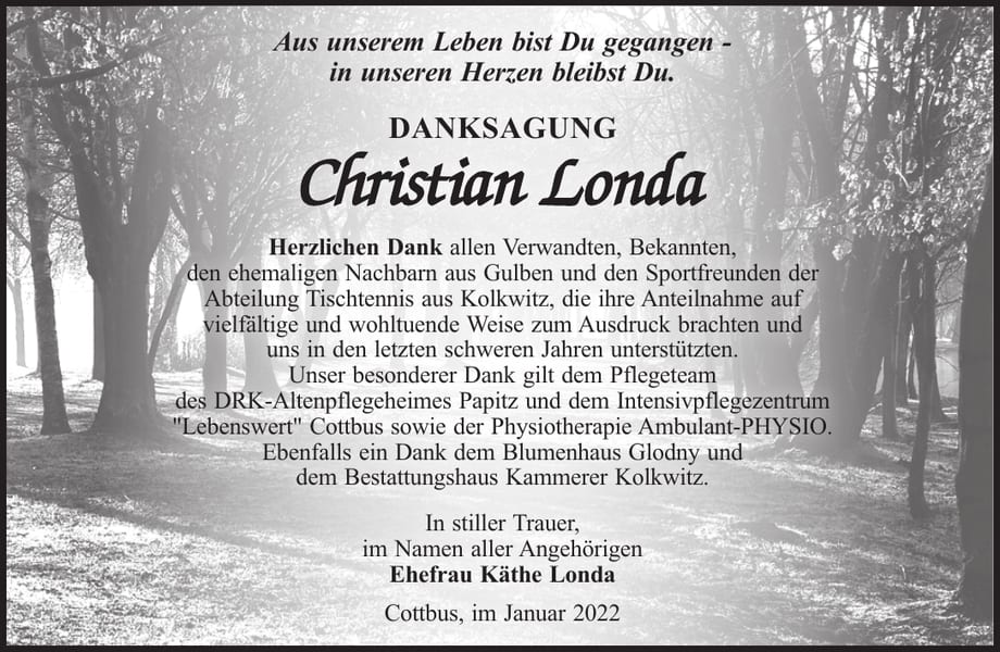 Danksagung Christian Londa