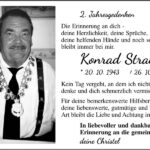 Jahresgedenken Konrad Strauß