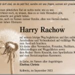 Danksagung Harry Rachow