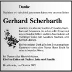 Danksagung Gerhard Scherbarth