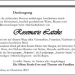 Danksagung Rosemarie Latzke
