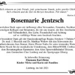 Danksagung Rosemarie Jentzsch