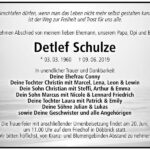 Traueranzeige Detlef Schulze