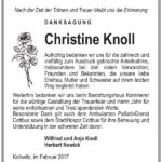 Danksagung Christine Knoll